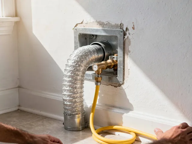 Lakewood Dryer Vent Cleaning certified technician performing specialized gas dryer vent cleaning in Lakewood
